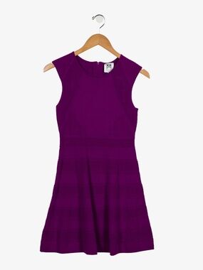 Milly Minis Girls Sleeveless Fit and Flare Purple Knit Dress